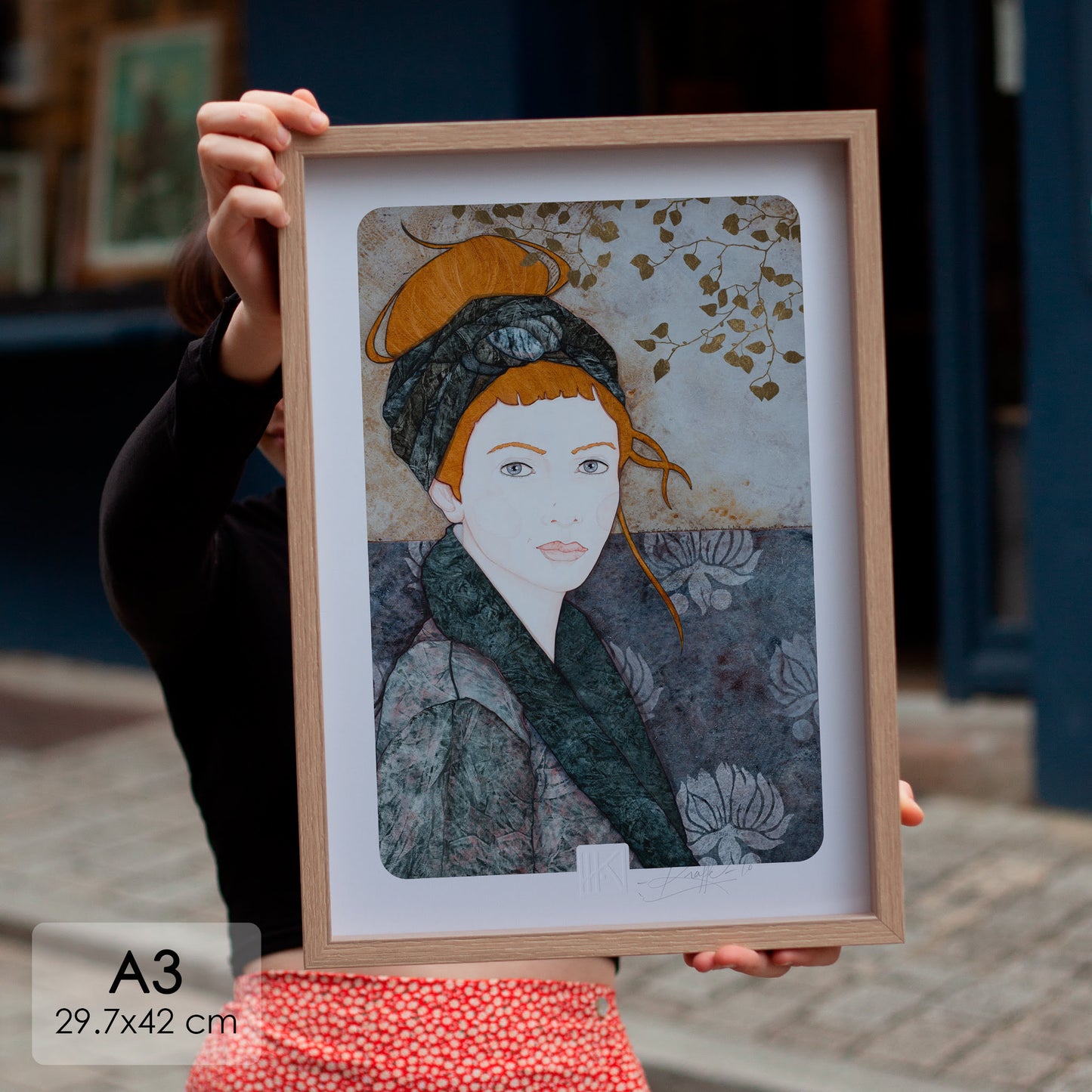 Poétique et rêveuse Tirage d’Art Portrait féminin Lalou Kraffe Auray Pont-Aven Honfleur