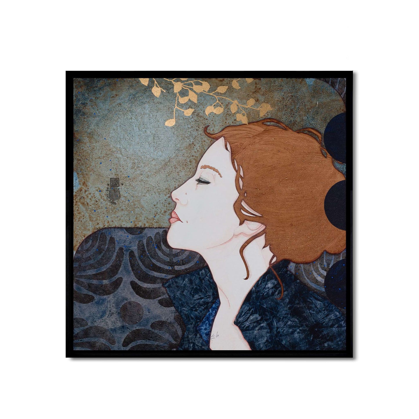 Sérénité et élégance, portraits figuratifs féminins, KLE, galerie, Lalou Kraffe, Bretagne et Normandie