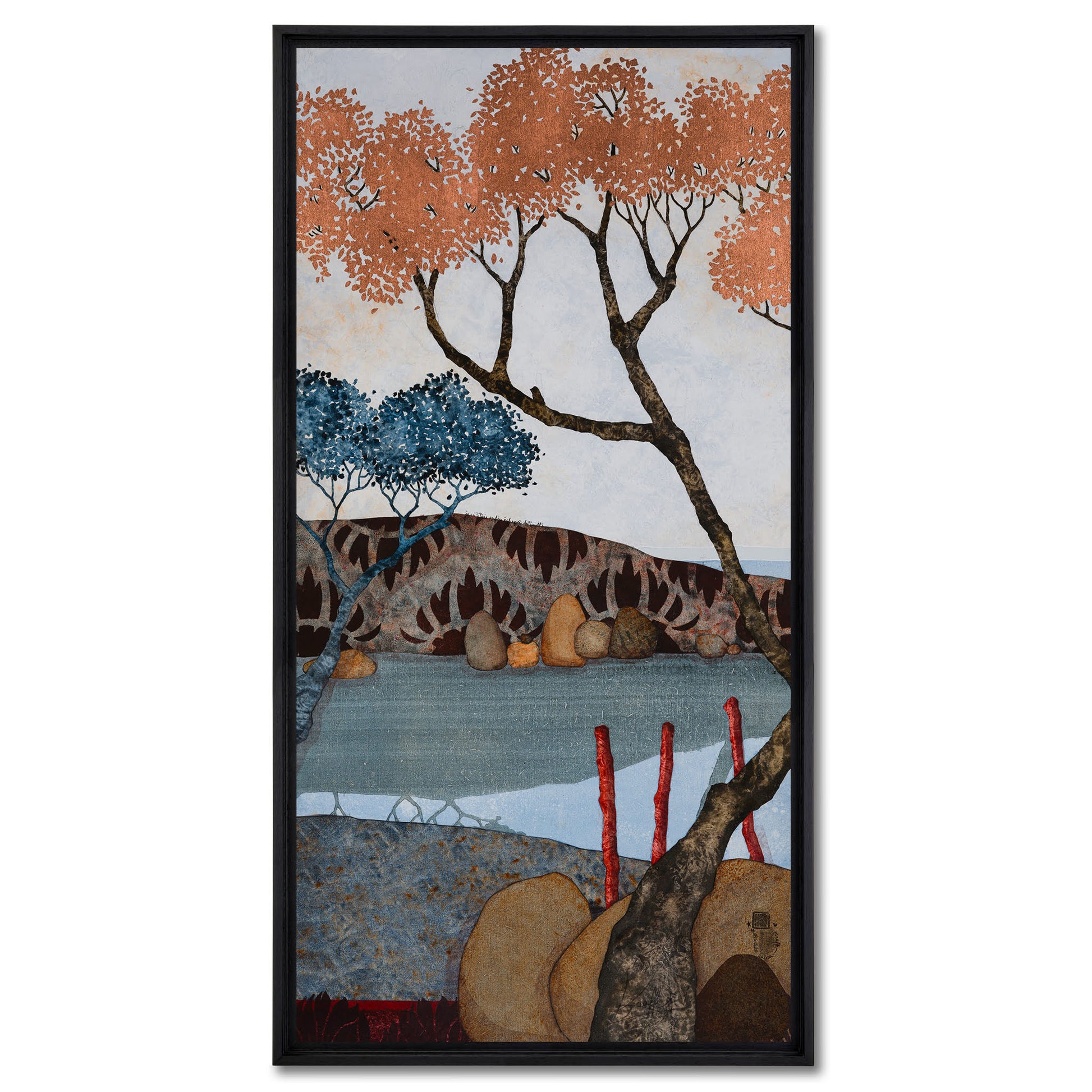 Sérénité, paysages japonisants, triptyque, Auray, Honfleur et Pont-Aven, Galerie KLE, Lalou Kraffe, contemplation