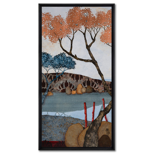 Sérénité, paysages japonisants, triptyque, Auray, Honfleur et Pont-Aven, Galerie KLE, Lalou Kraffe, contemplation