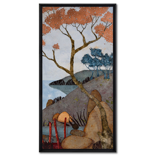Sérénité, paysages japonisants, triptyque, Auray, Honfleur et Pont-Aven, Galerie KLE, Lalou Kraffe, contemplation