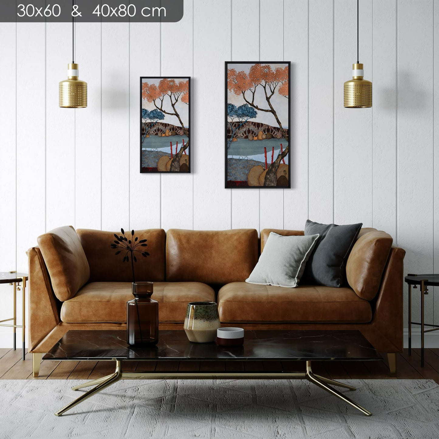 Sérénité, paysages japonisants, triptyque, Auray, Honfleur et Pont-Aven, Galerie KLE, Lalou Kraffe, contemplation