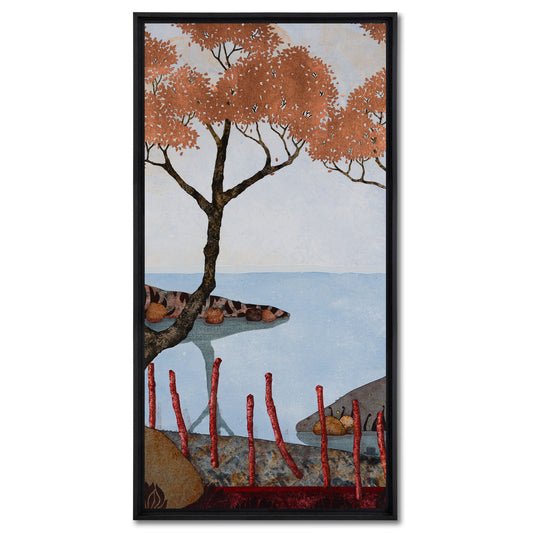 Sérénité, paysages japonisants, triptyque, Auray, Honfleur et Pont-Aven, Galerie KLE, Lalou Kraffe, contemplation