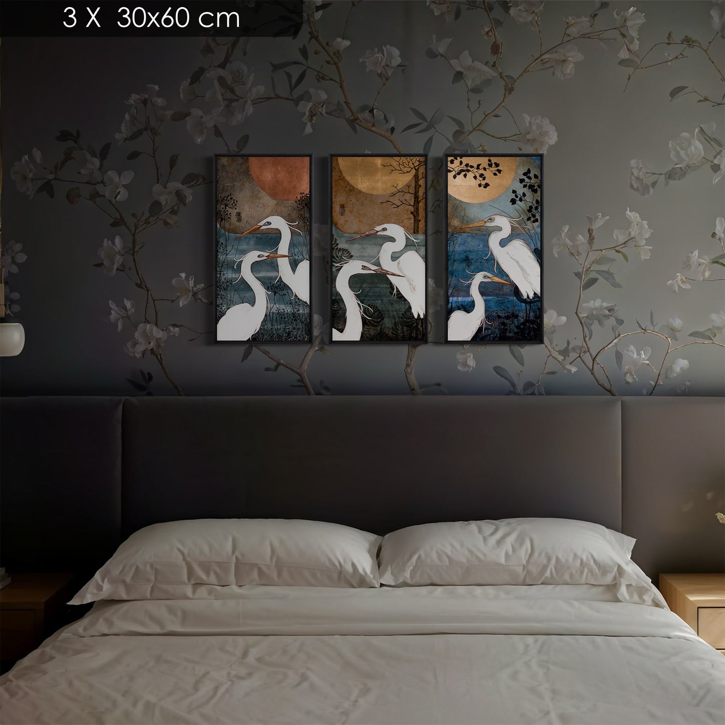 triptyque aigrettes et nature Lalou Kraffe