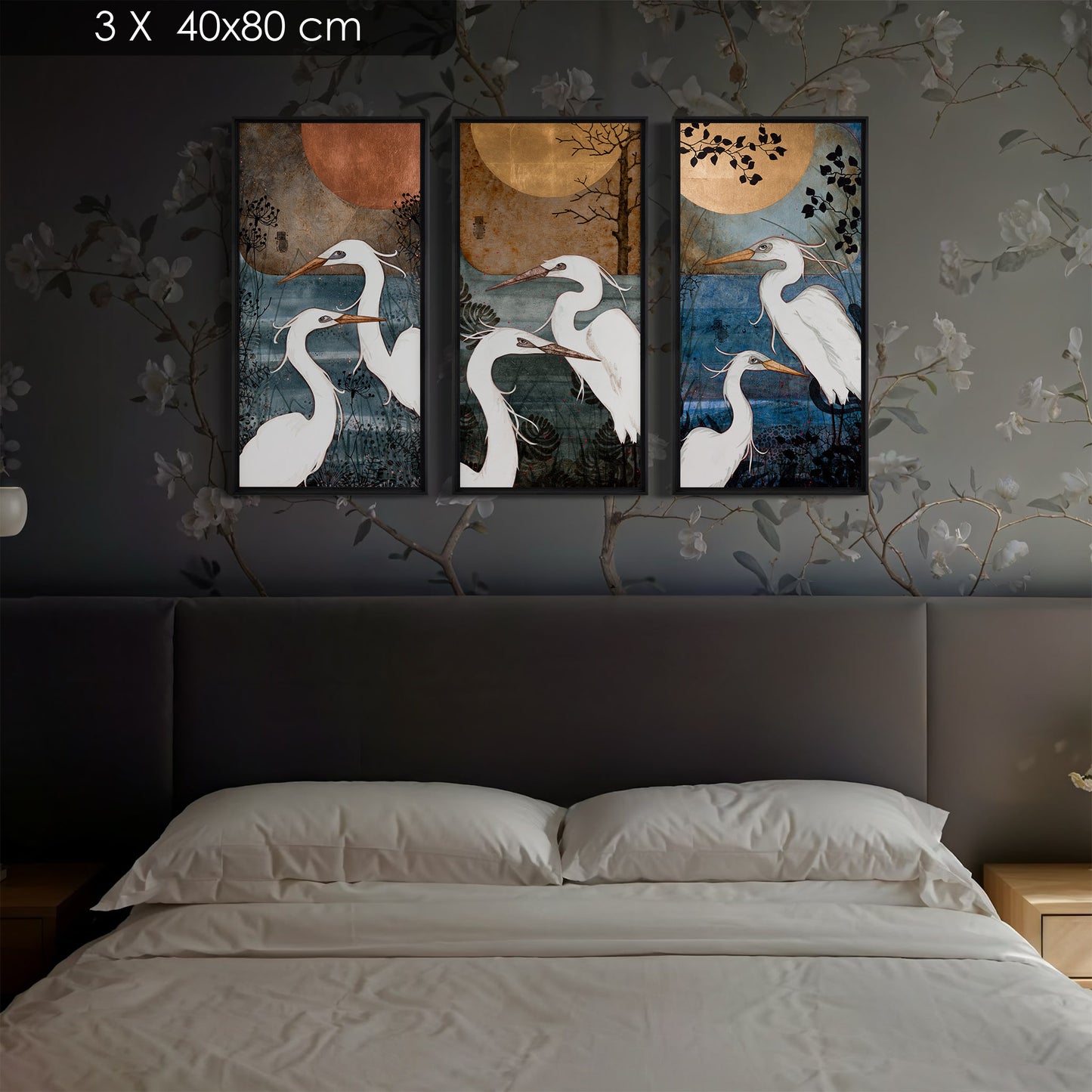 triptyque aigrettes et nature Lalou Kraffe