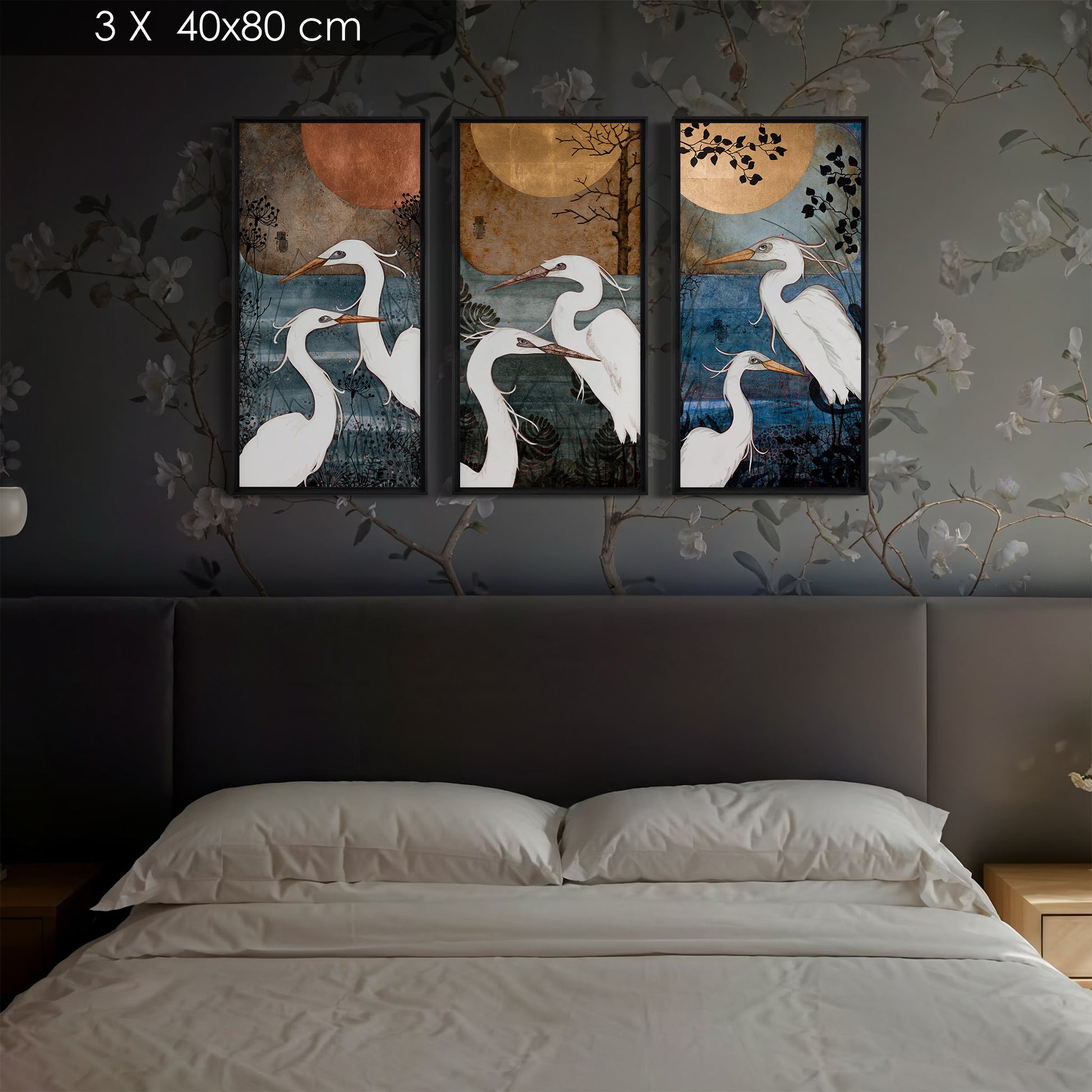 triptyque aigrettes et nature Lalou Kraffe