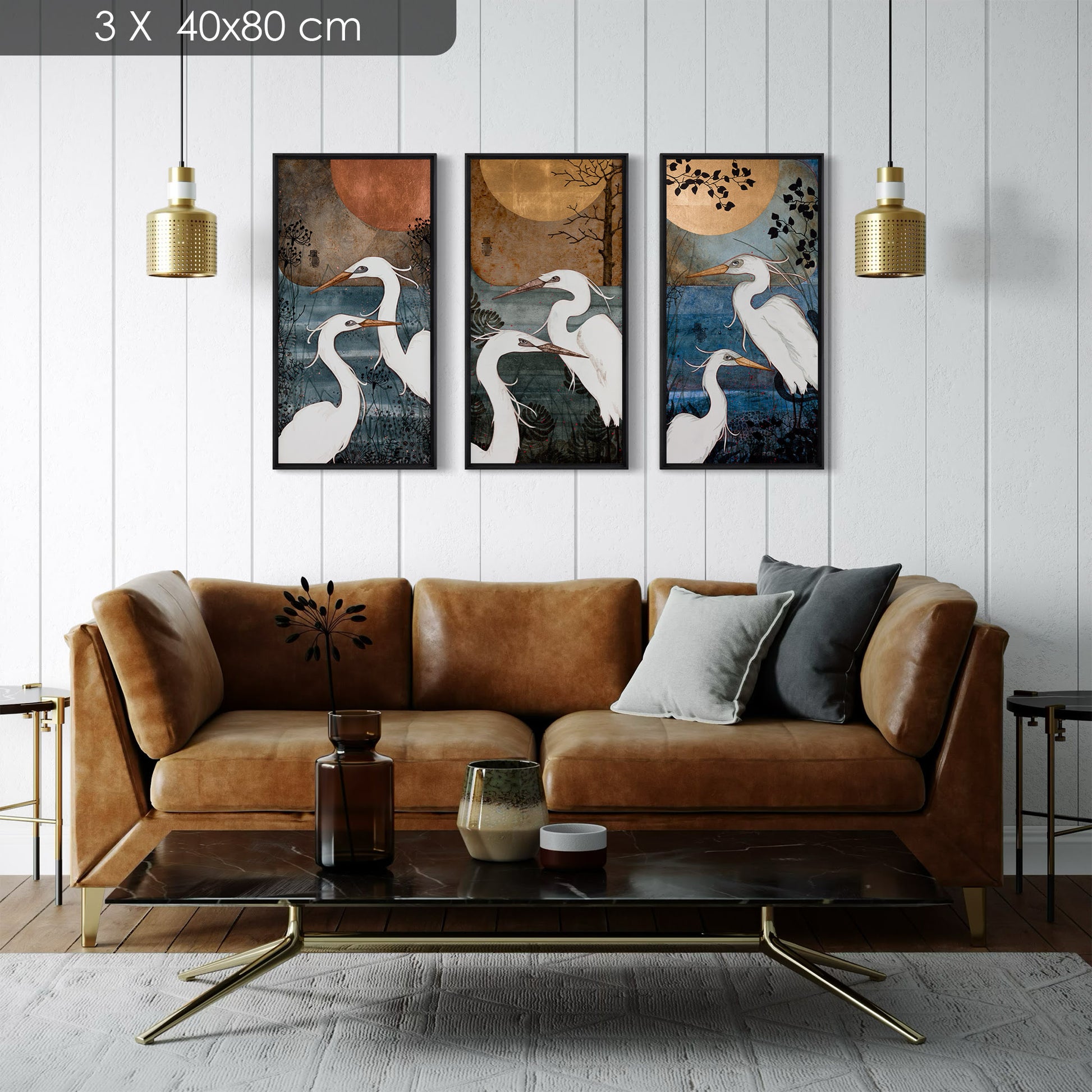 triptyque aigrettes et nature Lalou Kraffe