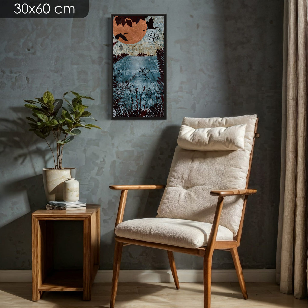 « Songe d'une nuit d'été » — édition d’art 30 × 60 cm avec cadre noir — mise en situation