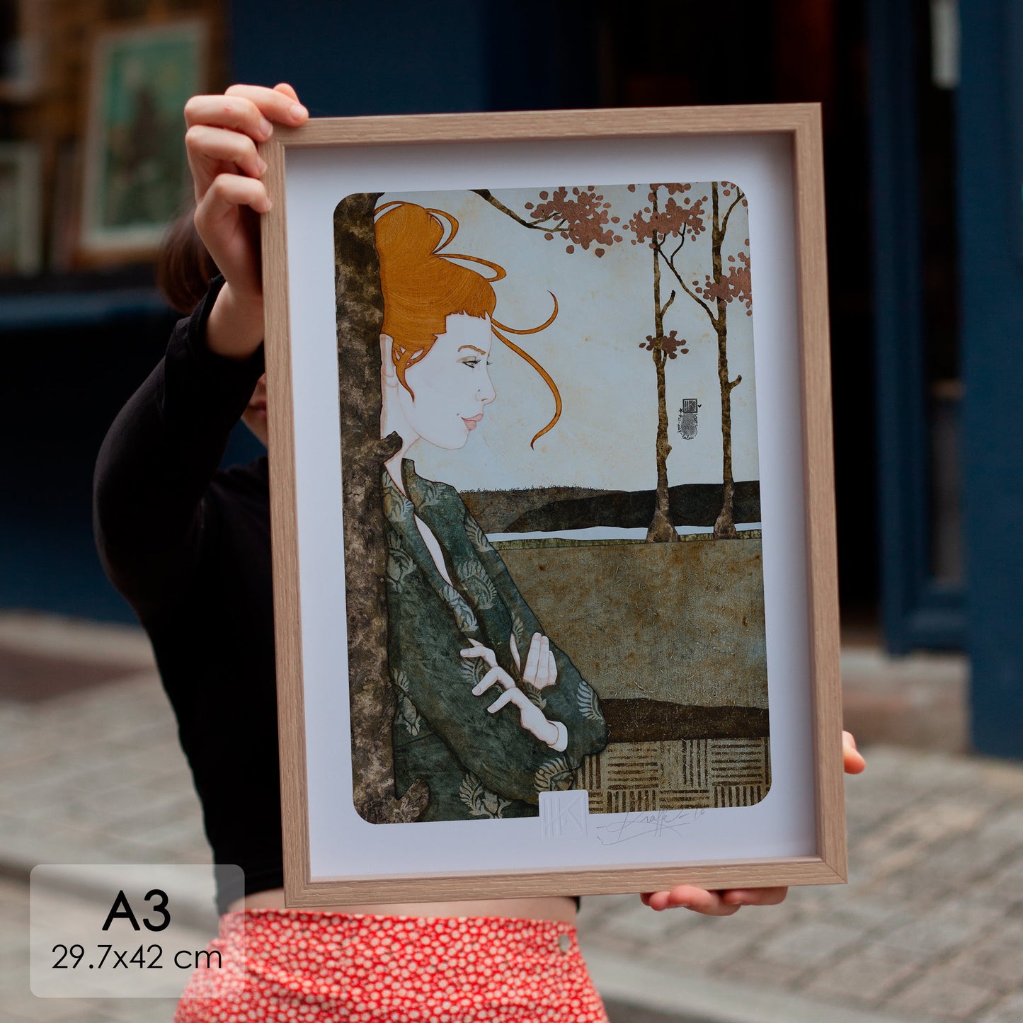 Tirage d’Art de portrait féminin par Lalou Kraffe Galerie Kle Émotion poétique