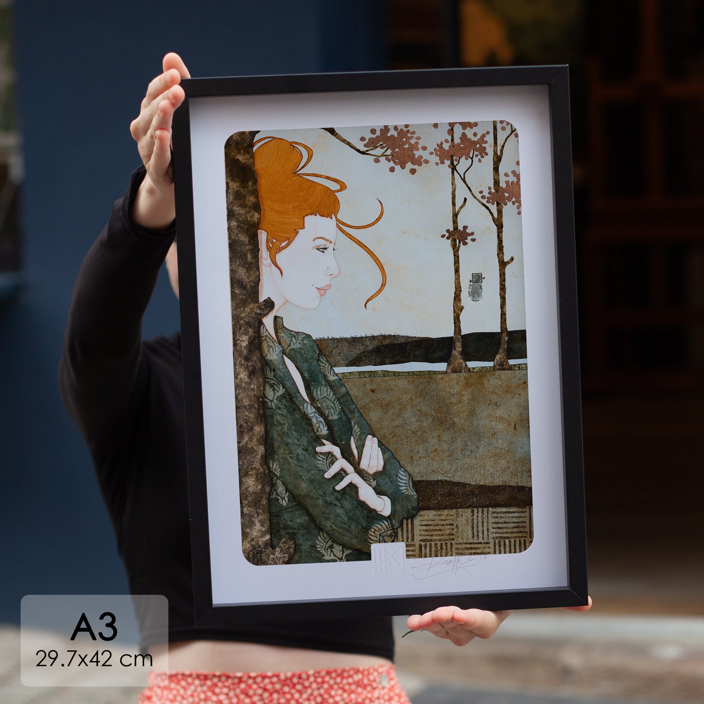 Tirage d’Art de portrait féminin par Lalou Kraffe Galerie Kle Émotion poétique