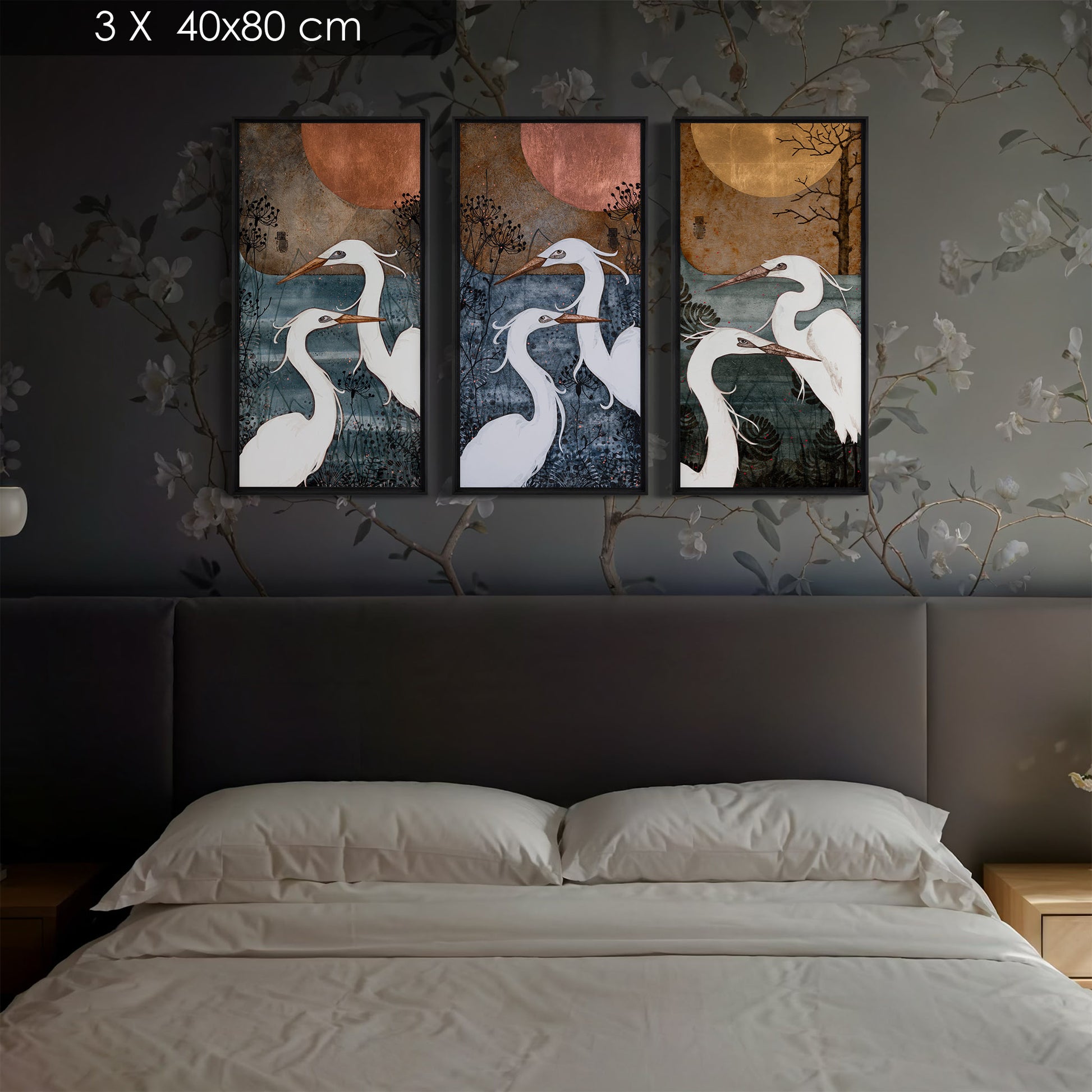 triptyque aigrettes et nature Lalou Kraffe Bretagne Normandie