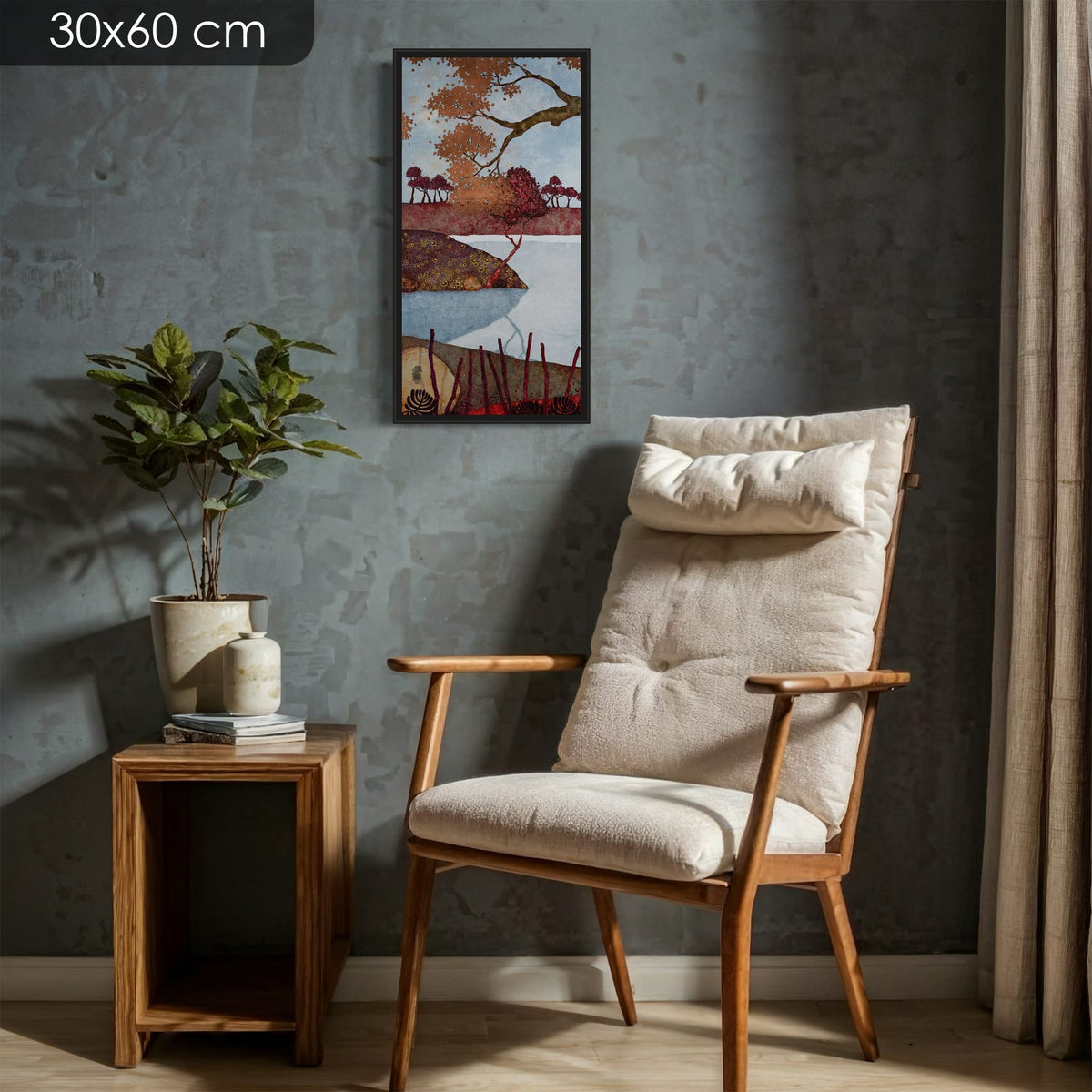 Triptyque 2A: « Je suis passée derrière les barrières » — édition d’art 30 × 60 cm avec cadre noir — mise en situation