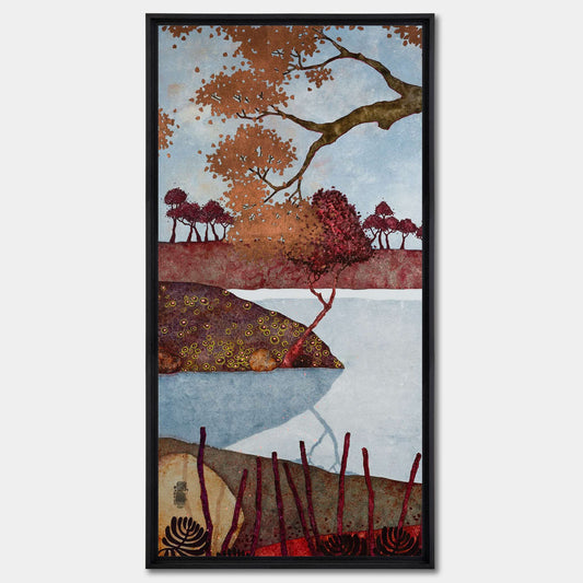 Paysages japonisants, triptyque, figuratif, paysage breton, estampe japonaise, japonisme, artiste française contemporaine, Bretagne et Normandie