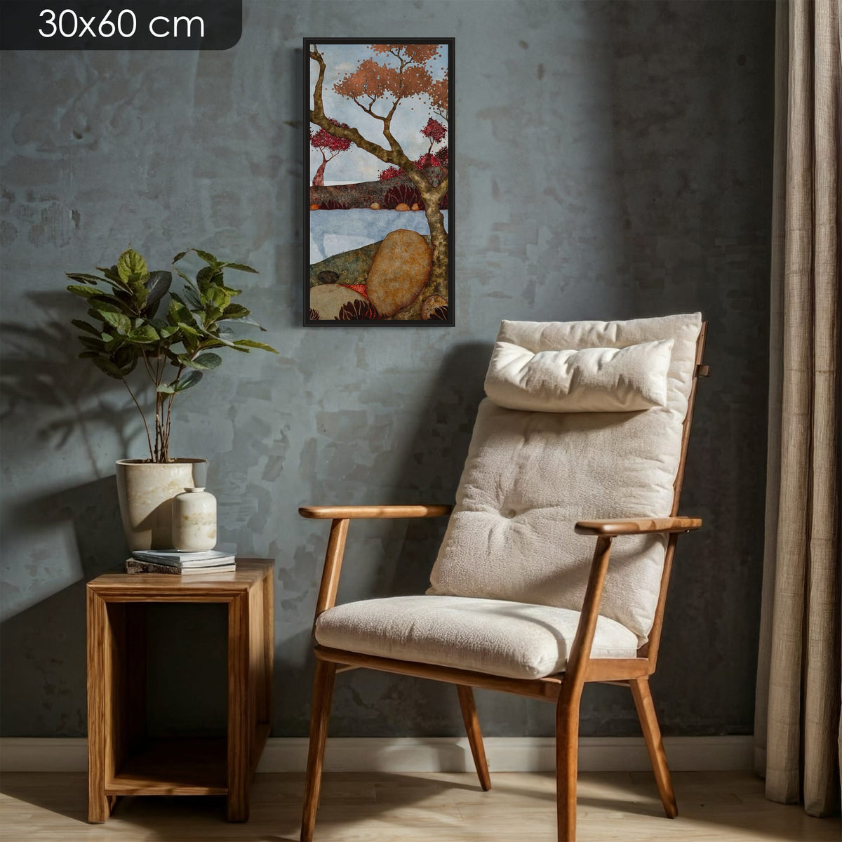 Triptyque 2C: « Et tout mon être s’est mis à danser » — édition d’art 30 × 60 cm avec cadre noir — mise en situation