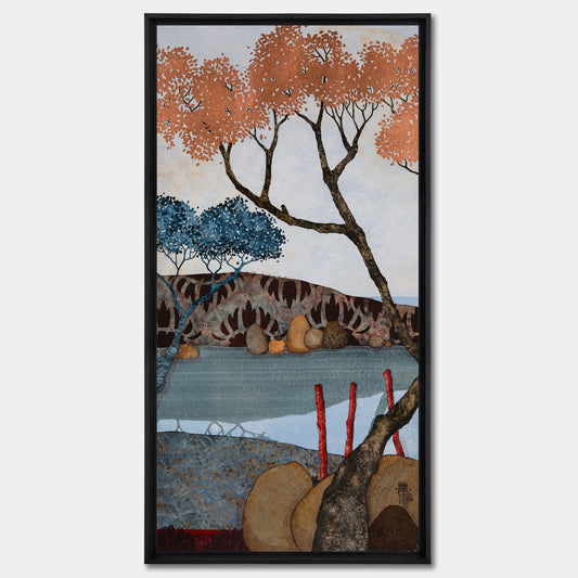 Sérénité, paysages japonisants, triptyque, Auray, Honfleur et Pont-Aven, Galerie KLE, Lalou Kraffe, contemplation