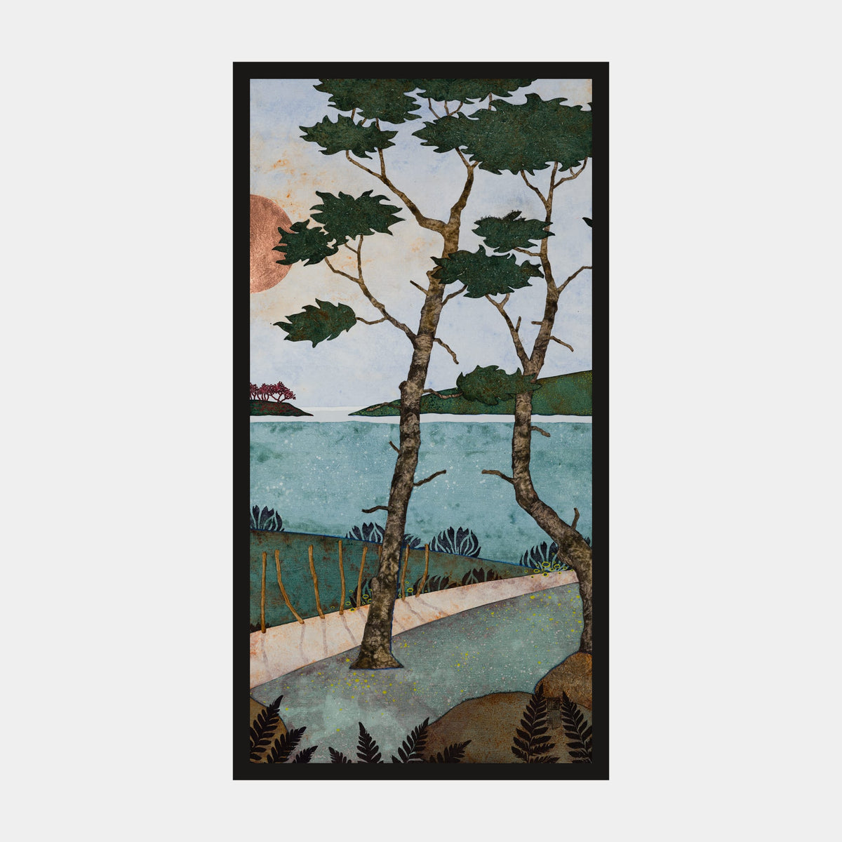Triptyque 4B — édition d’art signée 30 × 60 cm de Lalou Kraffe — tirage avec cadre noir, vue de face