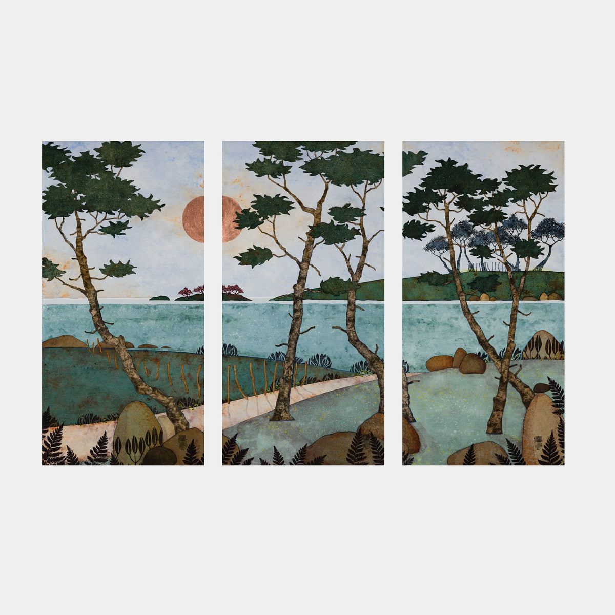 Triptyque 4 — ensemble de trois éditions d’art 30 × 60 cm — trois tirages sans cadre