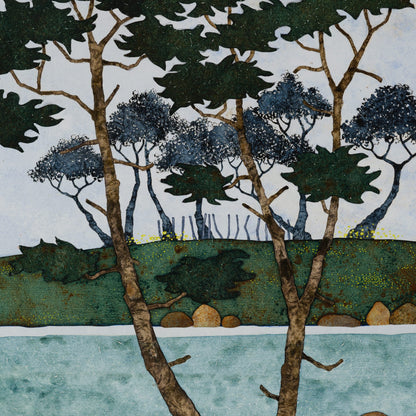Triptyque original 4C — détail des arbres et du paysage de bord d’eau