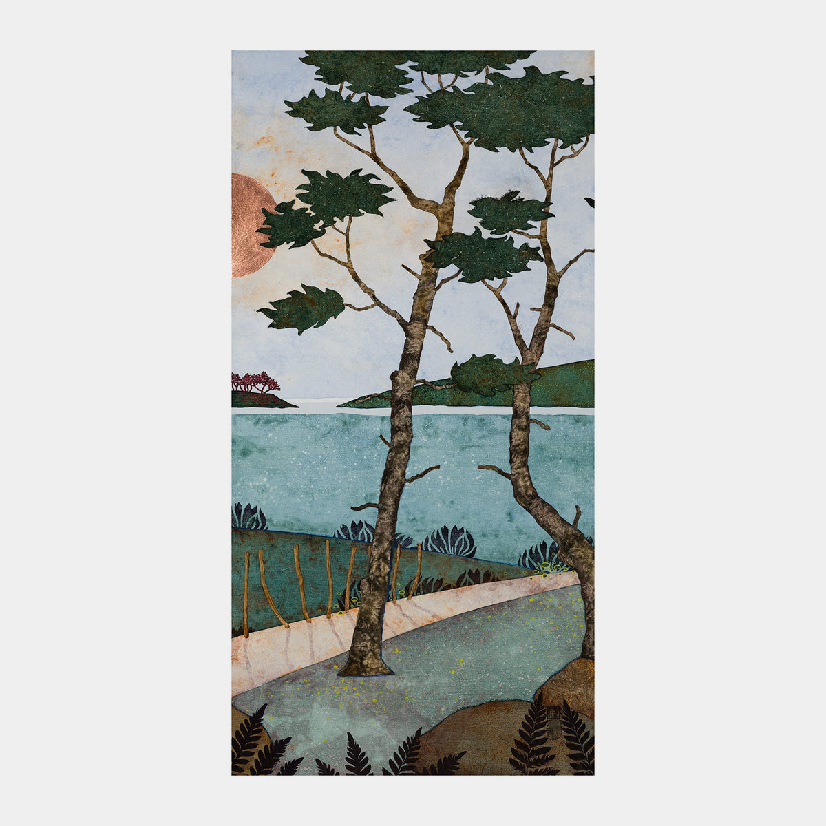 Triptyque 4B original — Une flopée d’hirondelles gargouille dans le ciel... Et assise ici, je rêve tranquille.
