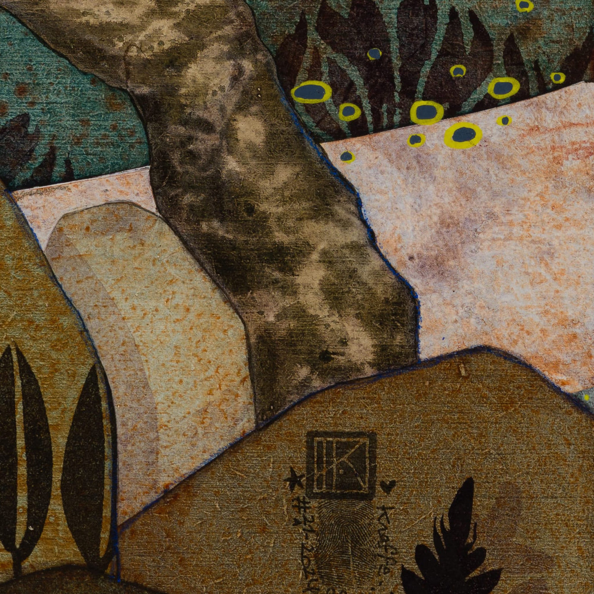Triptyque original 4A — signature de Lalou Kraffe