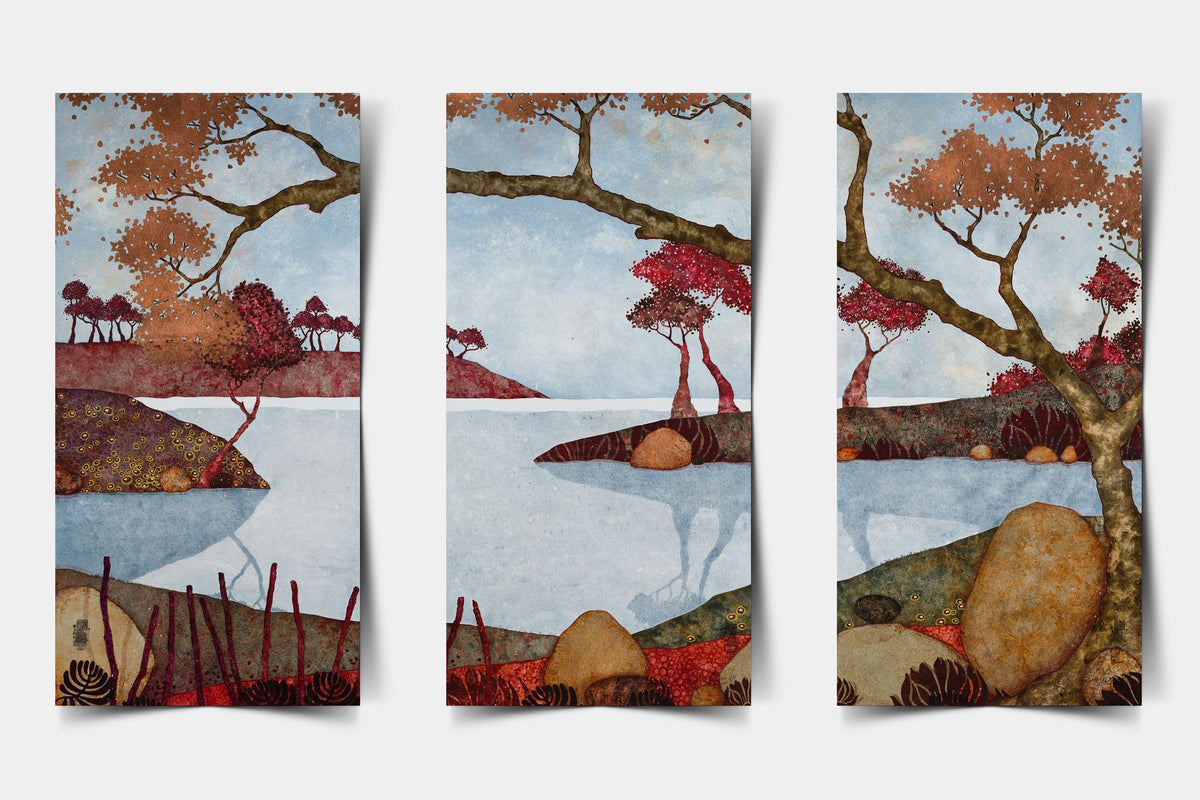Triptyque — « Je suis passée derrière les barrières… » — Édition d’art — ensemble complet