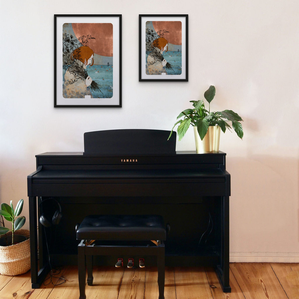 Heureuse, à pas de velours — édition d’art signée A3/A2 — edition art simulation a3 a2 piano — Lalou Kraffe